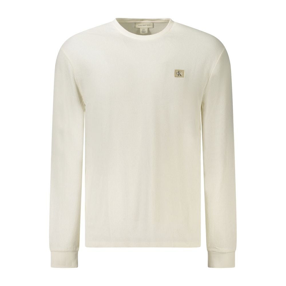 Calvin Klein Weißes Herren-Langarmshirt aus Baumwolle