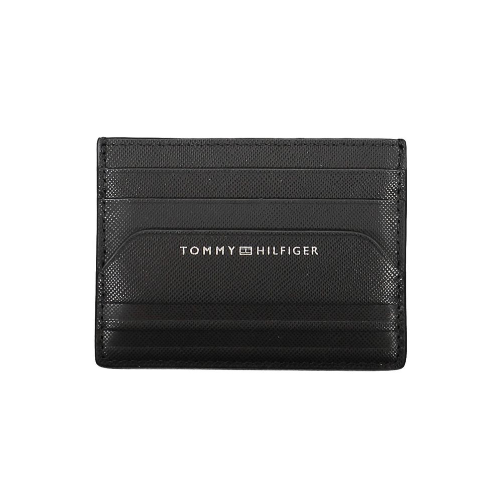 Tommy Hilfiger Schwarzes Leder Portemonnaie für Herren