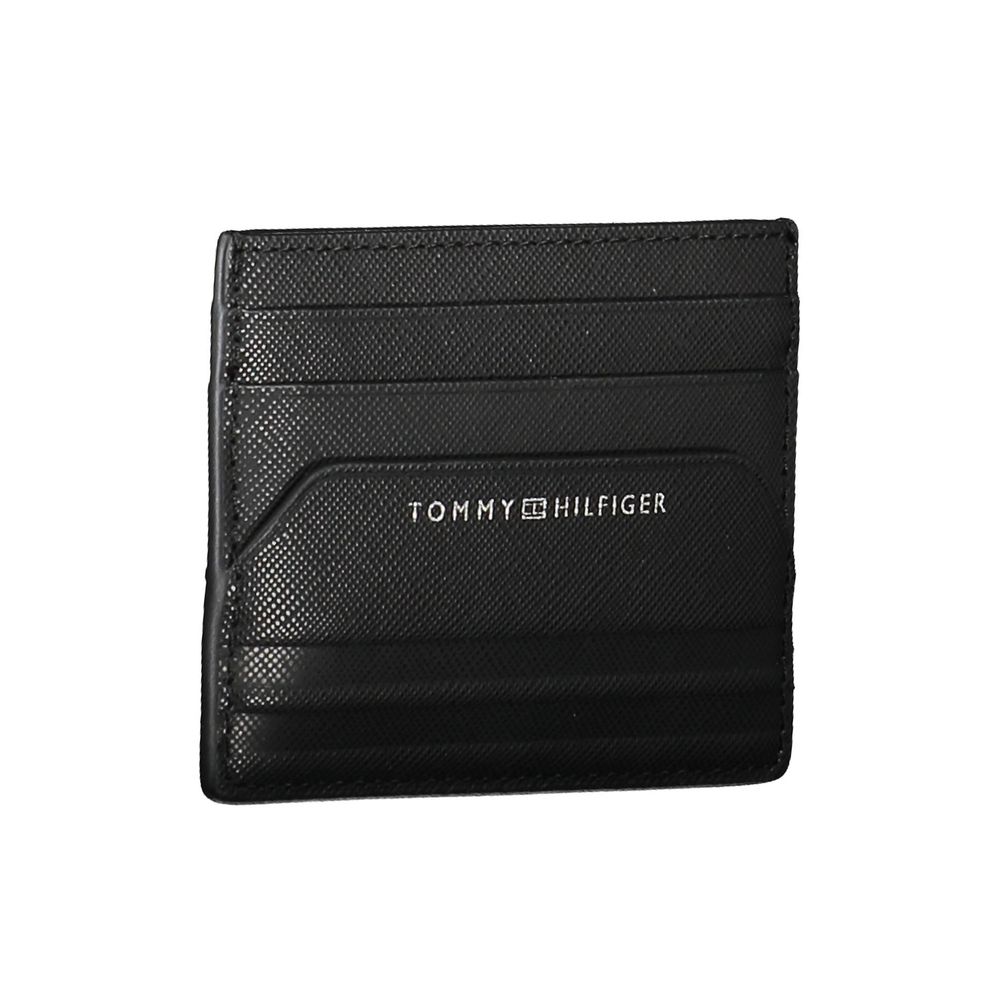 Tommy Hilfiger Schwarzes Leder Portemonnaie für Herren