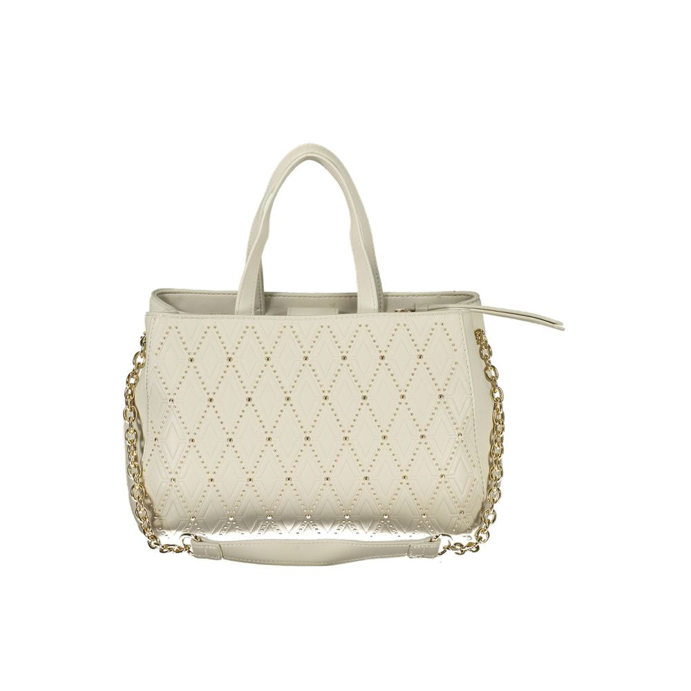 Mario Valentino Weiße Damen-Handtasche aus Polyurethan