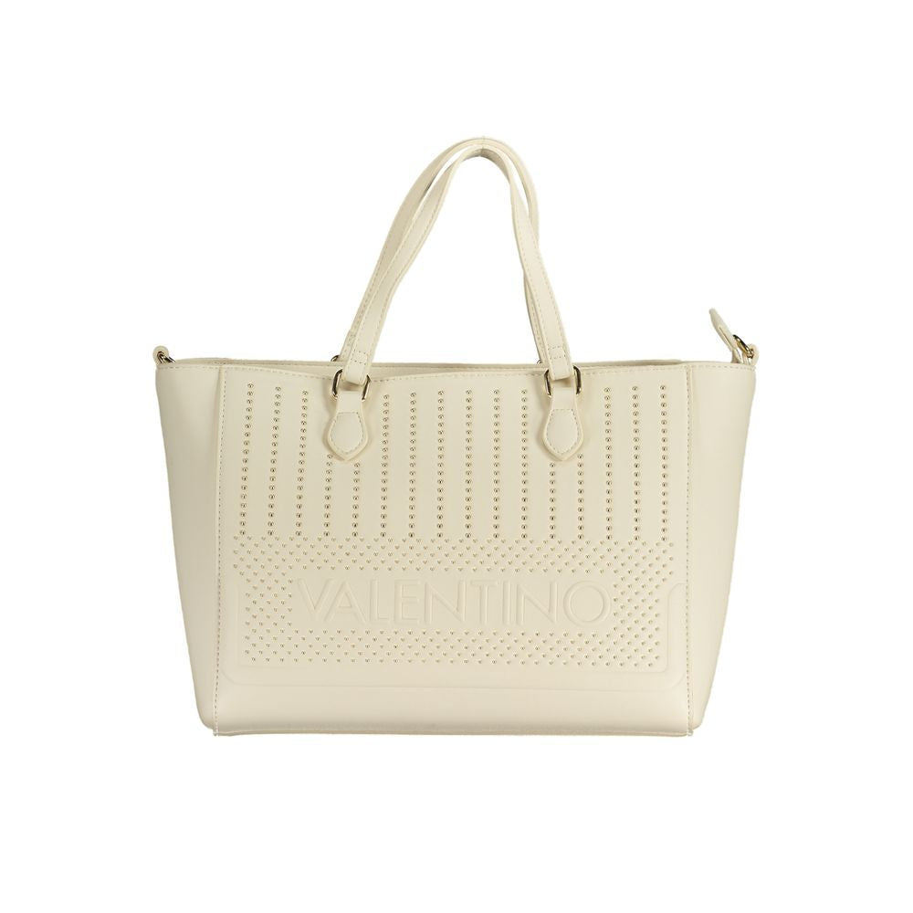 Mario Valentino Weiße Damen-Handtasche aus Polyurethan