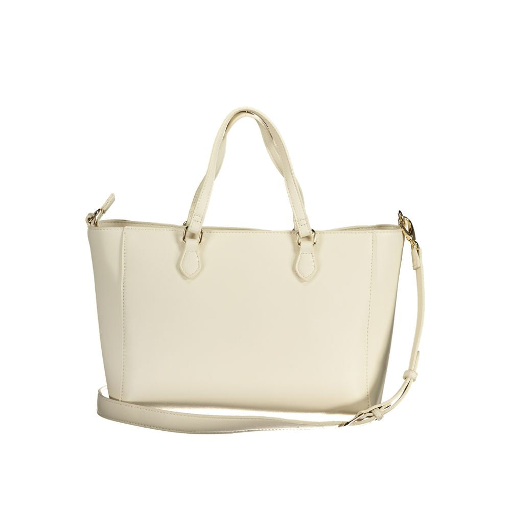 Mario Valentino Weiße Damen-Handtasche aus Polyurethan