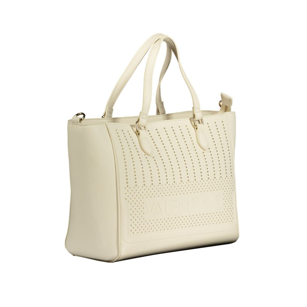 Mario Valentino Weiße Damen-Handtasche aus Polyurethan