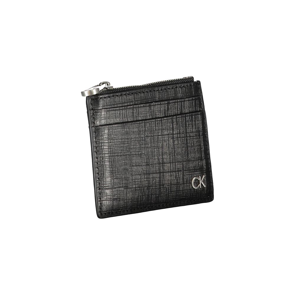 Calvin Klein Schwarzes Leder Portemonnaie
