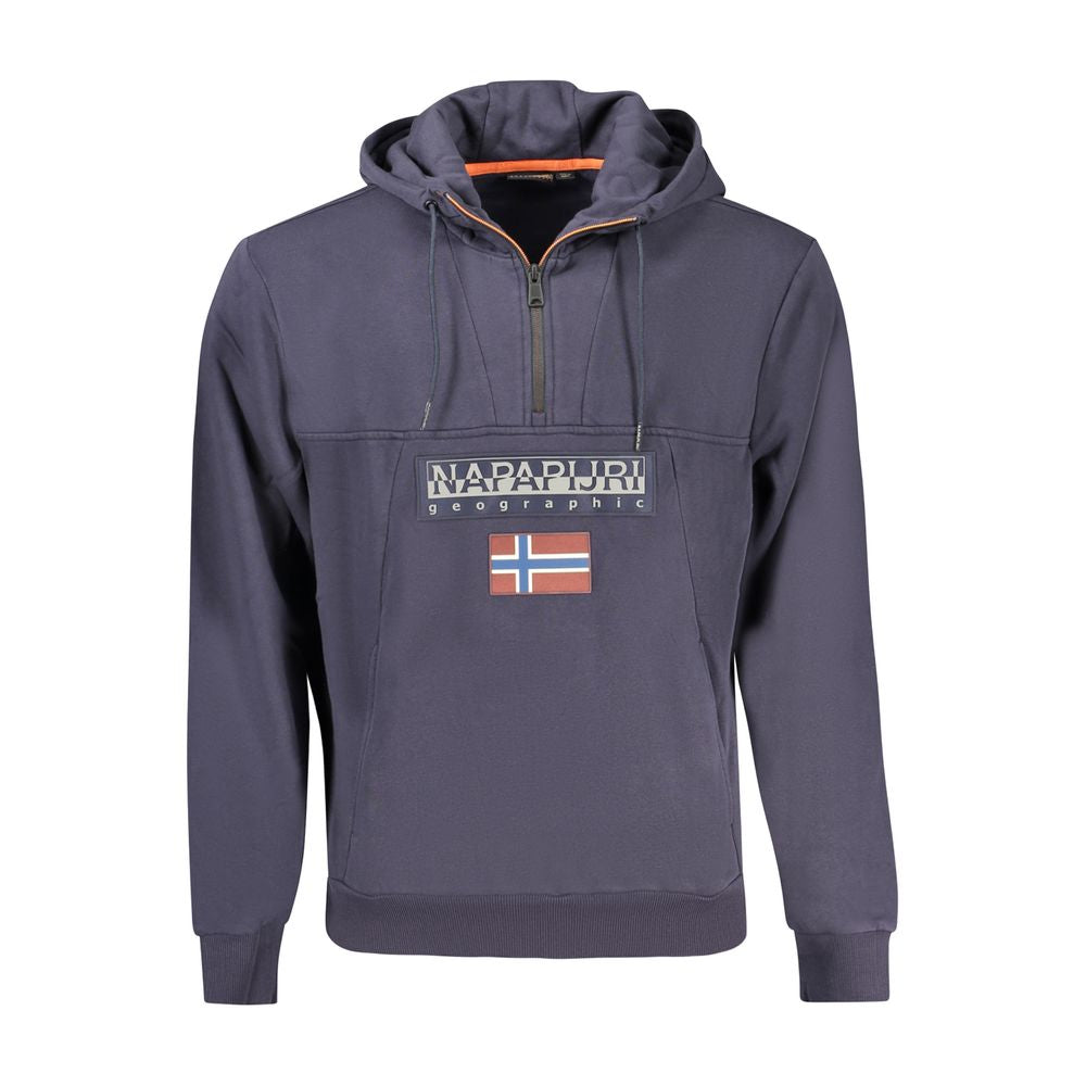 Napapijri Blauer Baumwoll-Kapuzenpullover für Herren