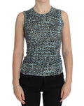 Dolce & Gabbana Blauer Wollpullover ohne Ärmel Pullover
