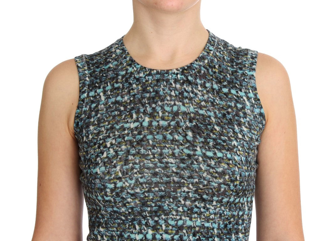 Dolce & Gabbana Blauer Wollpullover ohne Ärmel Pullover