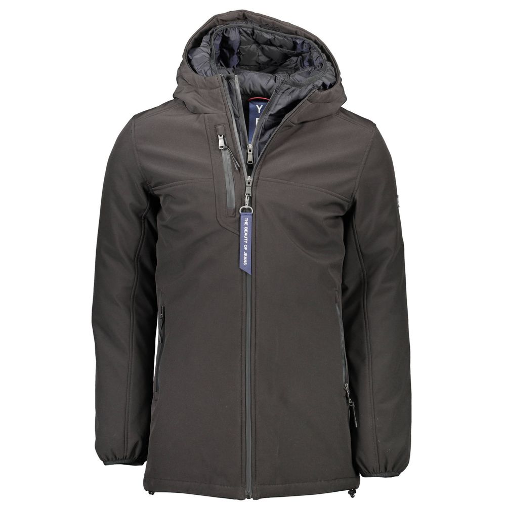 Yes Zee Schwarze Polyesterjacke & Mantel