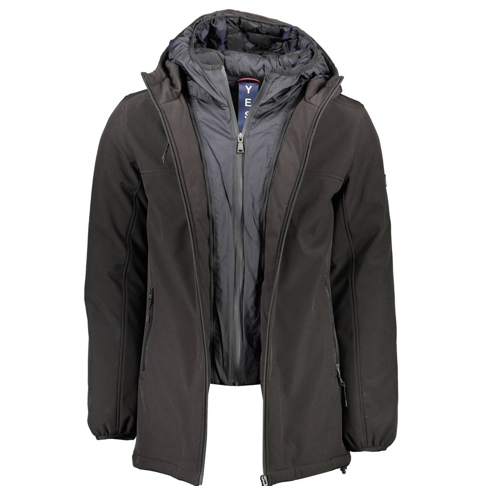 Yes Zee Schwarze Polyesterjacke & Mantel