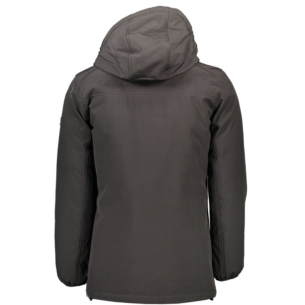 Yes Zee Schwarze Polyesterjacke & Mantel