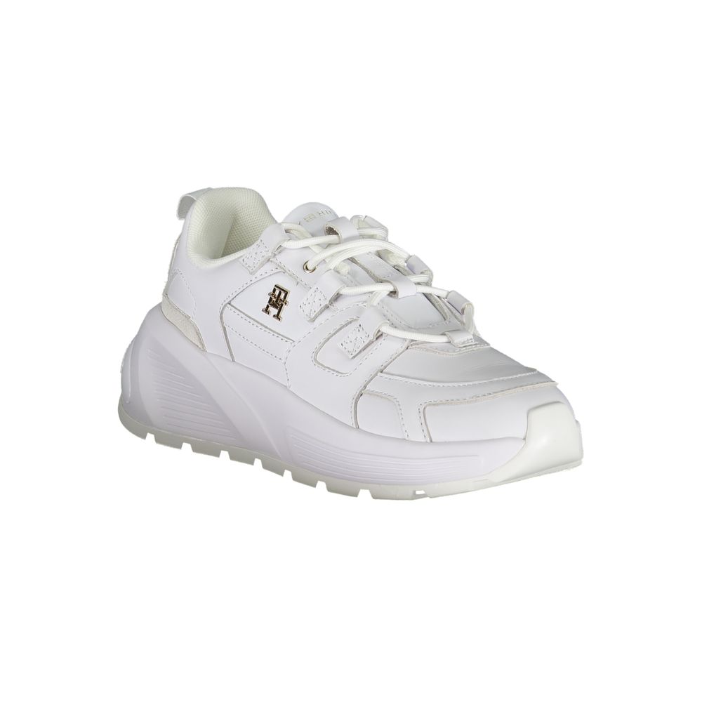 Tommy Hilfiger Weiße Low-Top-Sneaker aus Polyester
