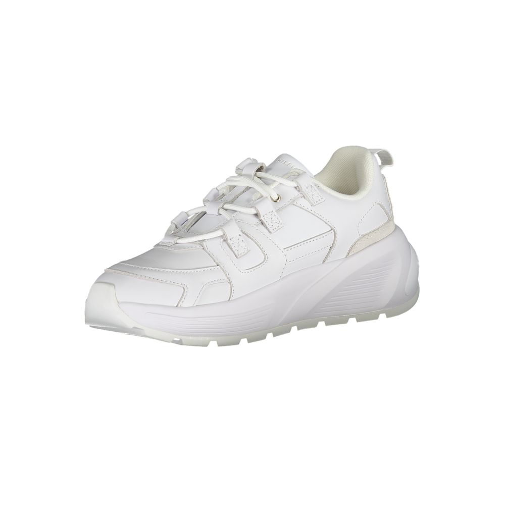 Tommy Hilfiger Weiße Low-Top-Sneaker aus Polyester