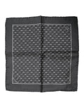 Dolce & Gabbana Schwarzer Fischdruck Seide Quadrat Männer Foulard Schal