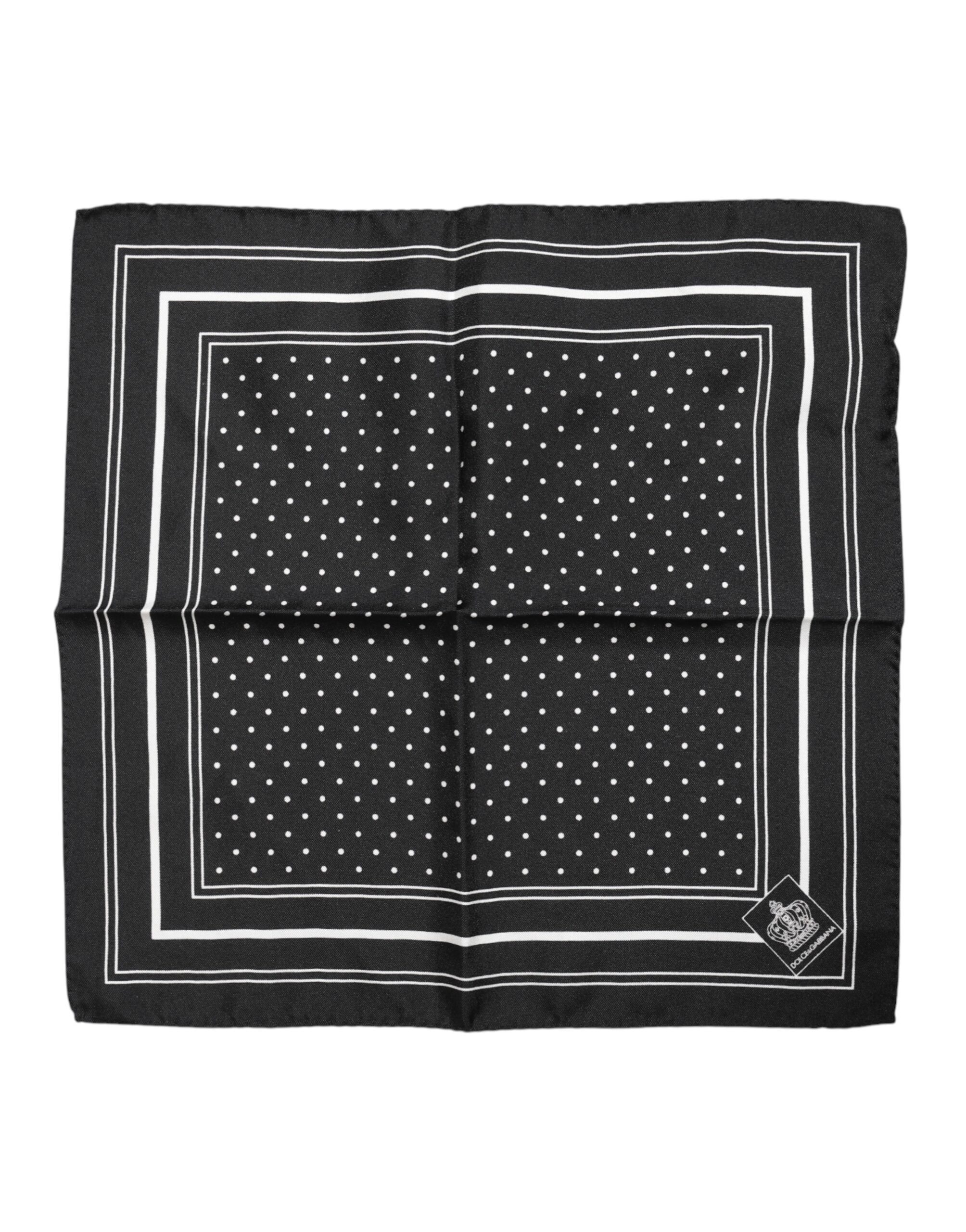 Dolce & Gabbana Black White Polka Dot Men's Foulard Scarf