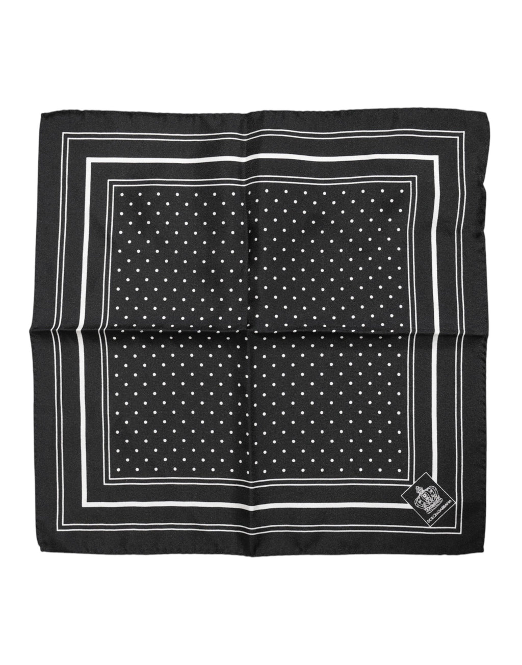 Dolce & Gabbana Black White Polka Dot Men's Foulard Scarf