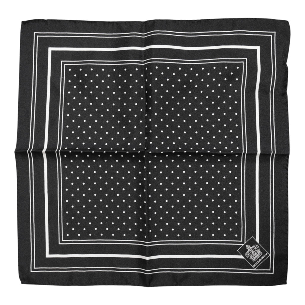 Dolce & Gabbana Black White Polka Dot Men's Foulard Scarf