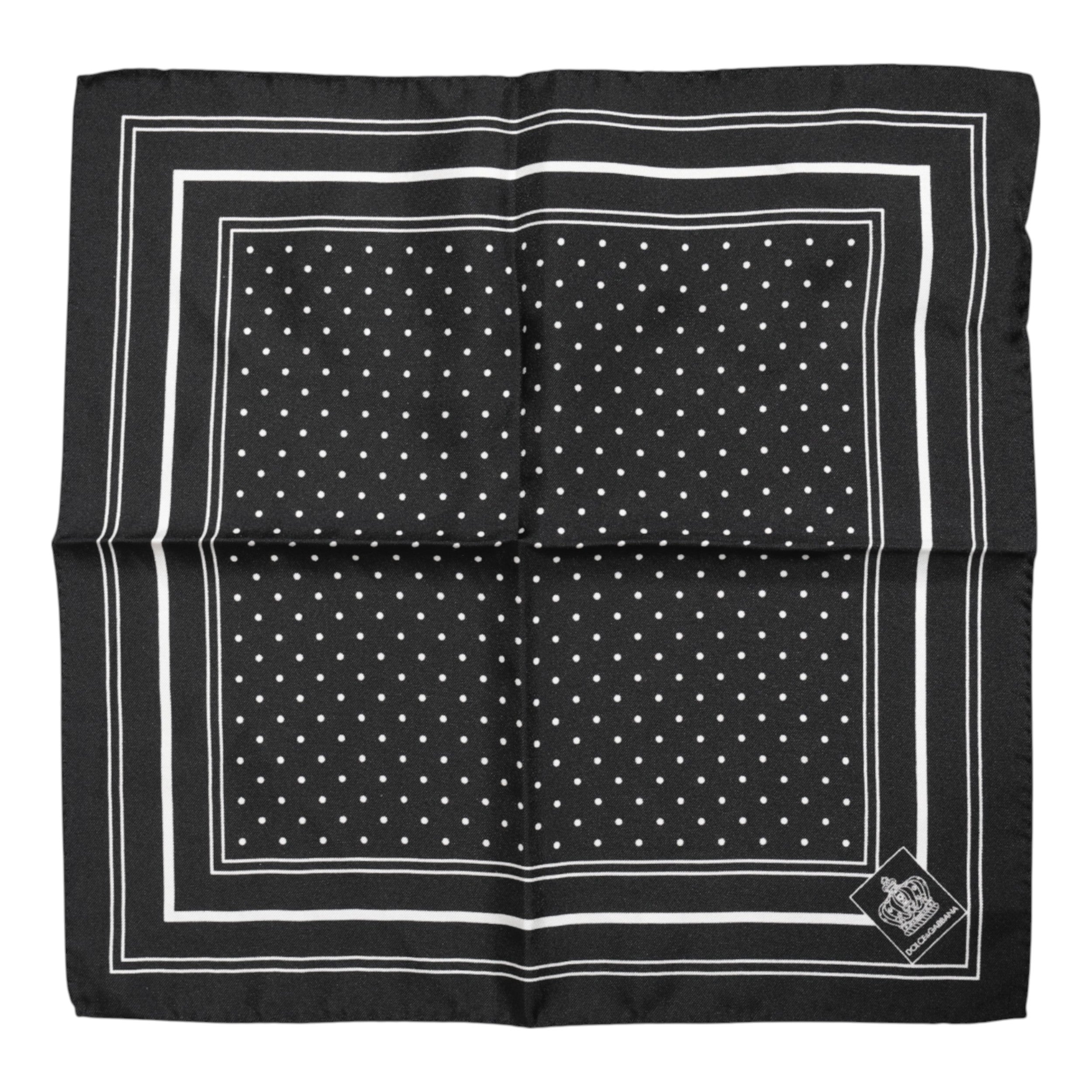 Dolce & Gabbana Black White Polka Dot Men's Foulard Scarf