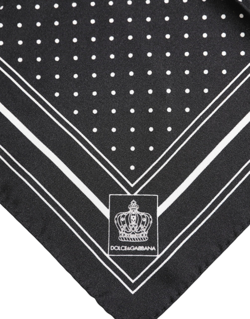 Dolce & Gabbana Black White Polka Dot Men's Foulard Scarf