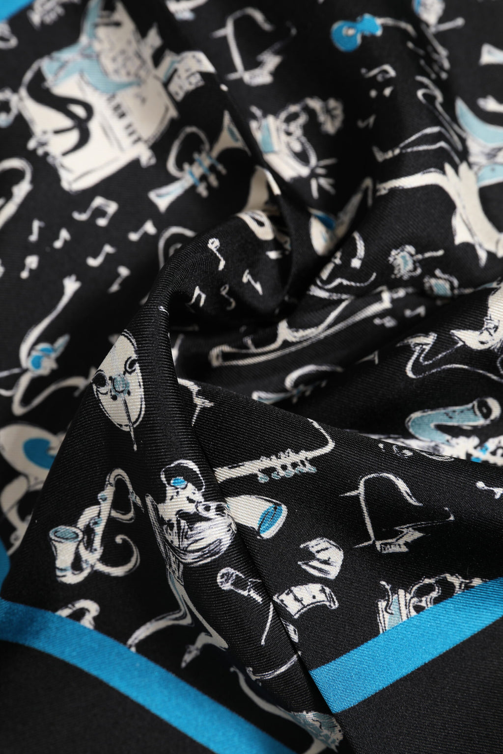 Dolce & Gabbana Black Jazz Club Silk Square Men's Foulard Scarf