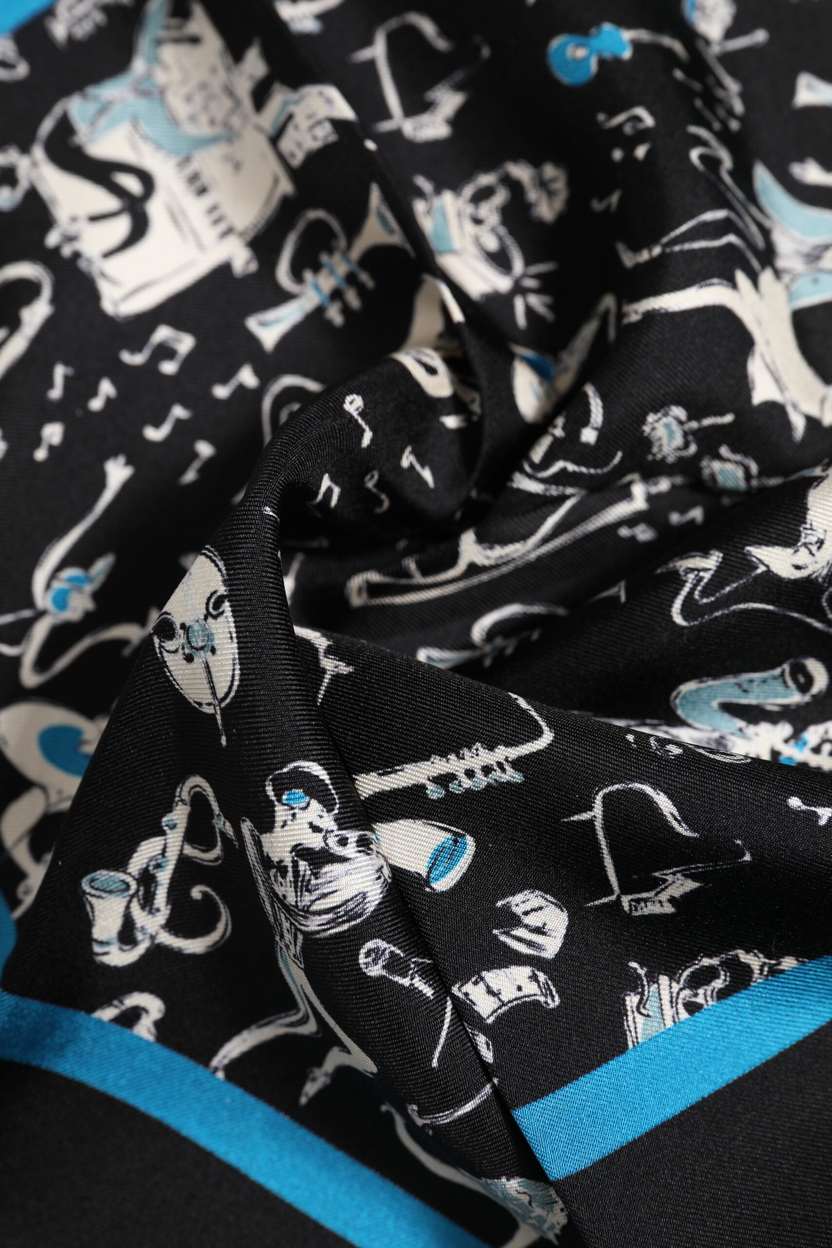 Dolce & Gabbana Black Jazz Club Silk Square Men's Foulard Scarf