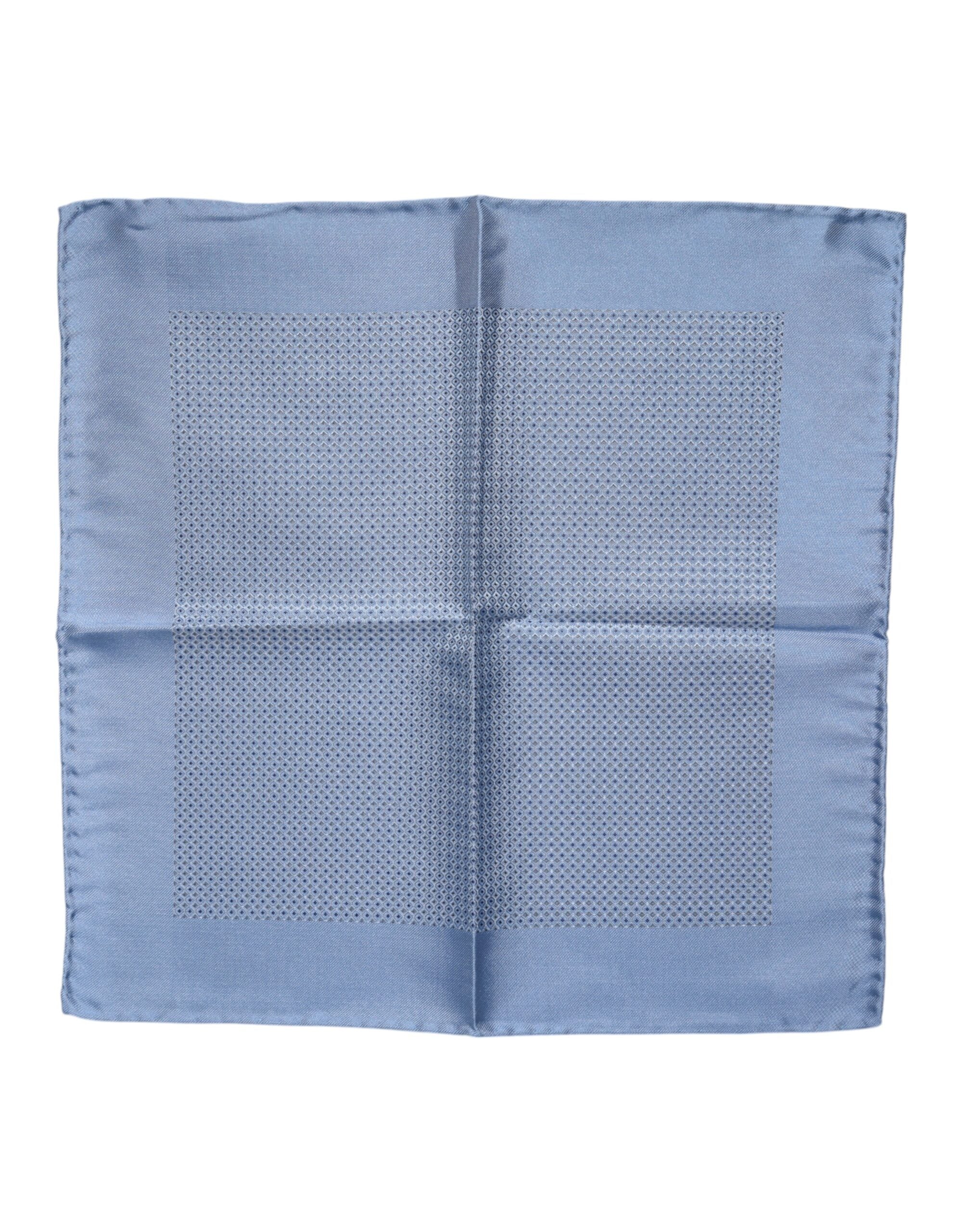 Dolce & Gabbana Hellblauer Seidenschal Square Herren Foulard
