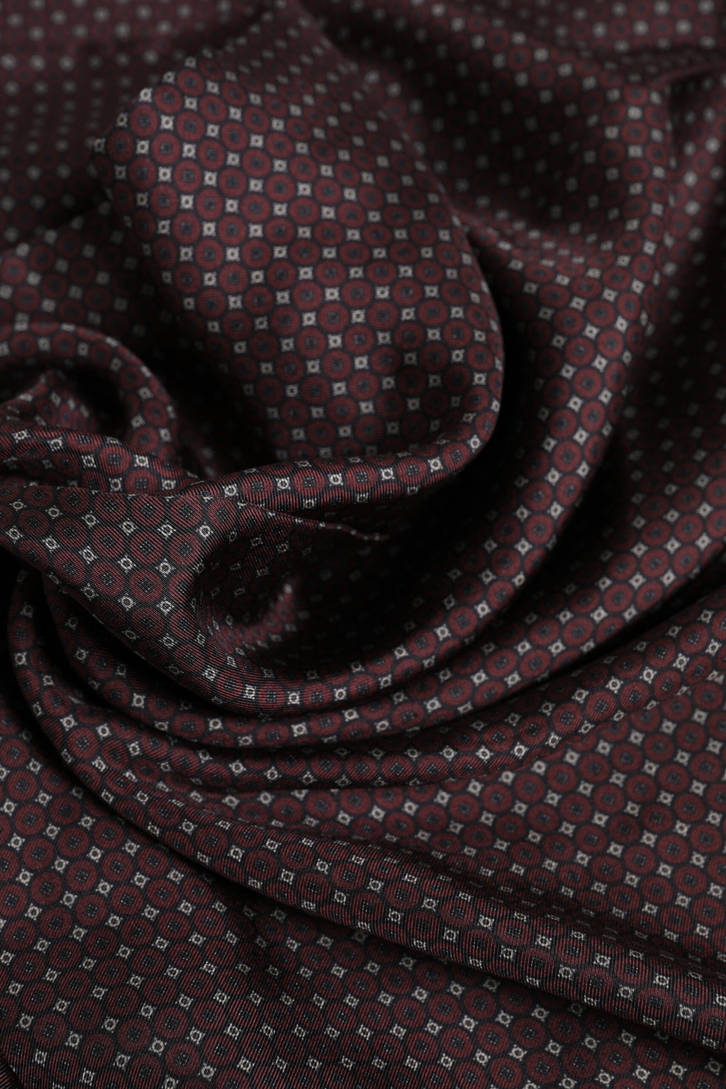 Dolce & Gabbana Chestnut Polka-Dot Silk Fringe Foulard Scarf