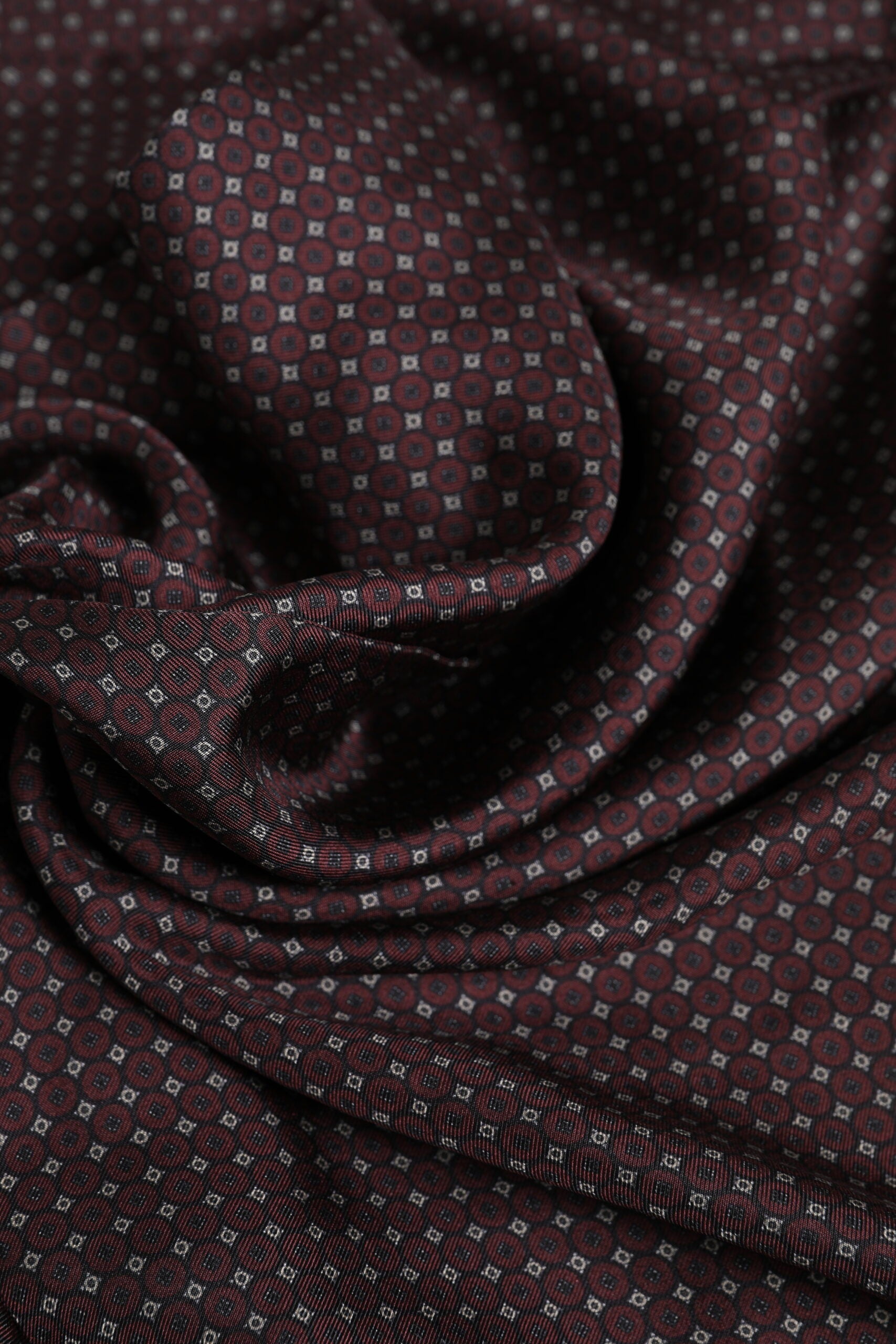 Dolce & Gabbana Chestnut Polka-Dot Silk Fringe Foulard Scarf