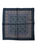 Dolce & Gabbana Blue Printed Silk Square Men's Foulard Scarf