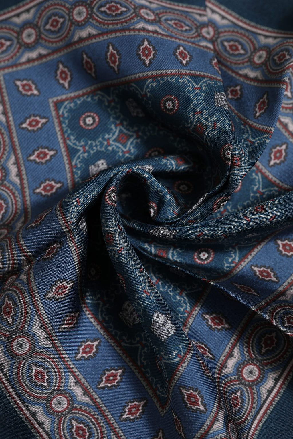 Dolce & Gabbana Blue Printed Silk Square Men's Foulard Scarf