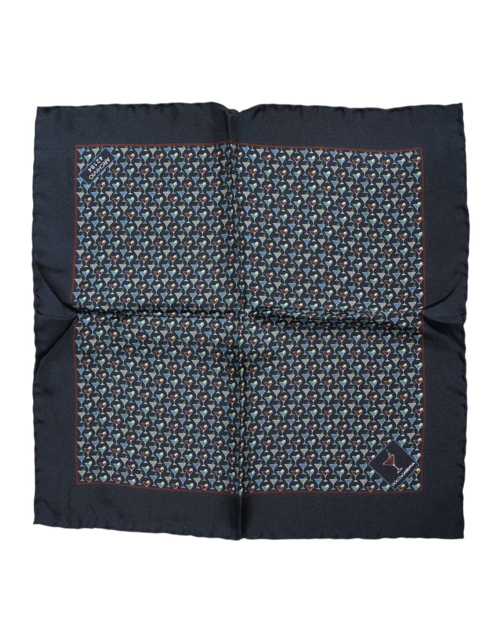 Dolce & Gabbana Square Cocktail Silk Foulard Scarf in Blue