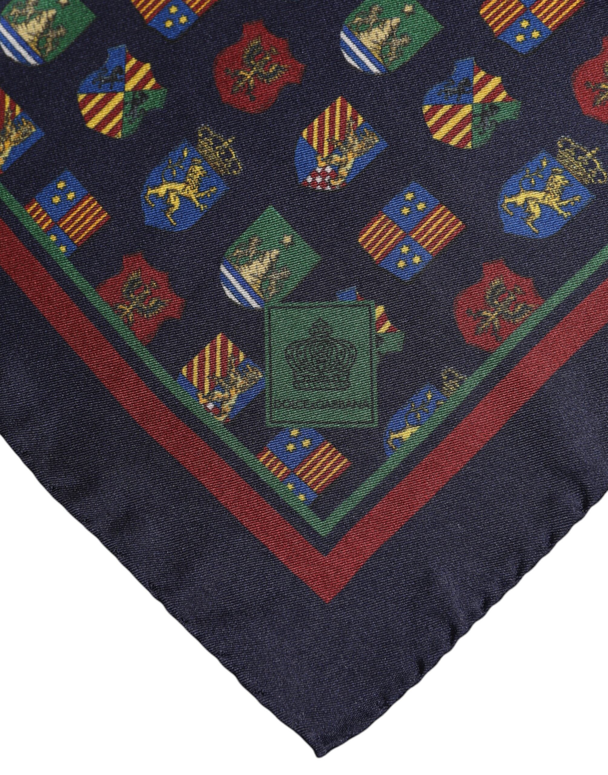 Dolce & Gabbana Multicolor Medaillen Quadratischer Foulardschal
