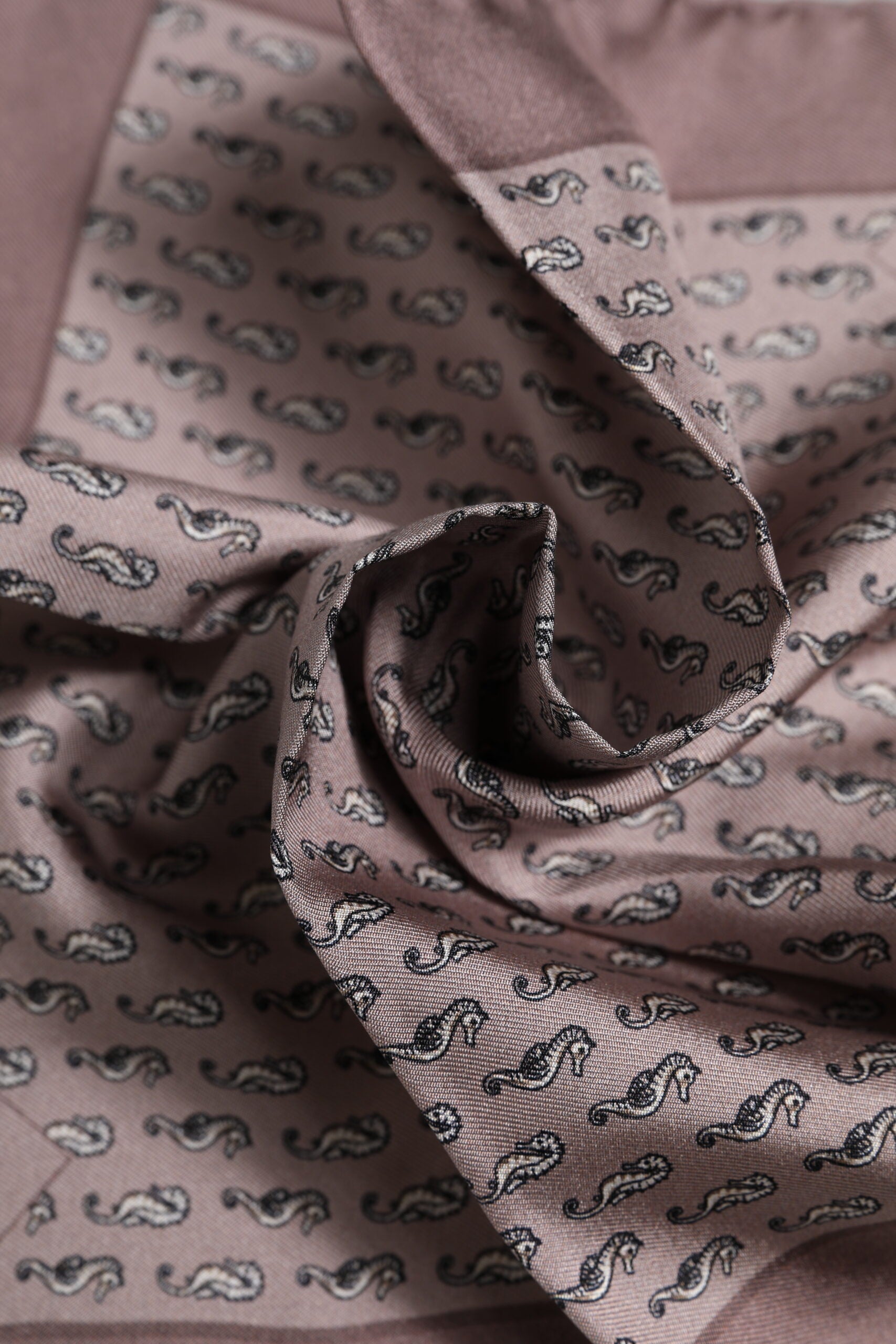 Dolce & Gabbana Brown Seahorse Silk Scarf Square Foulard