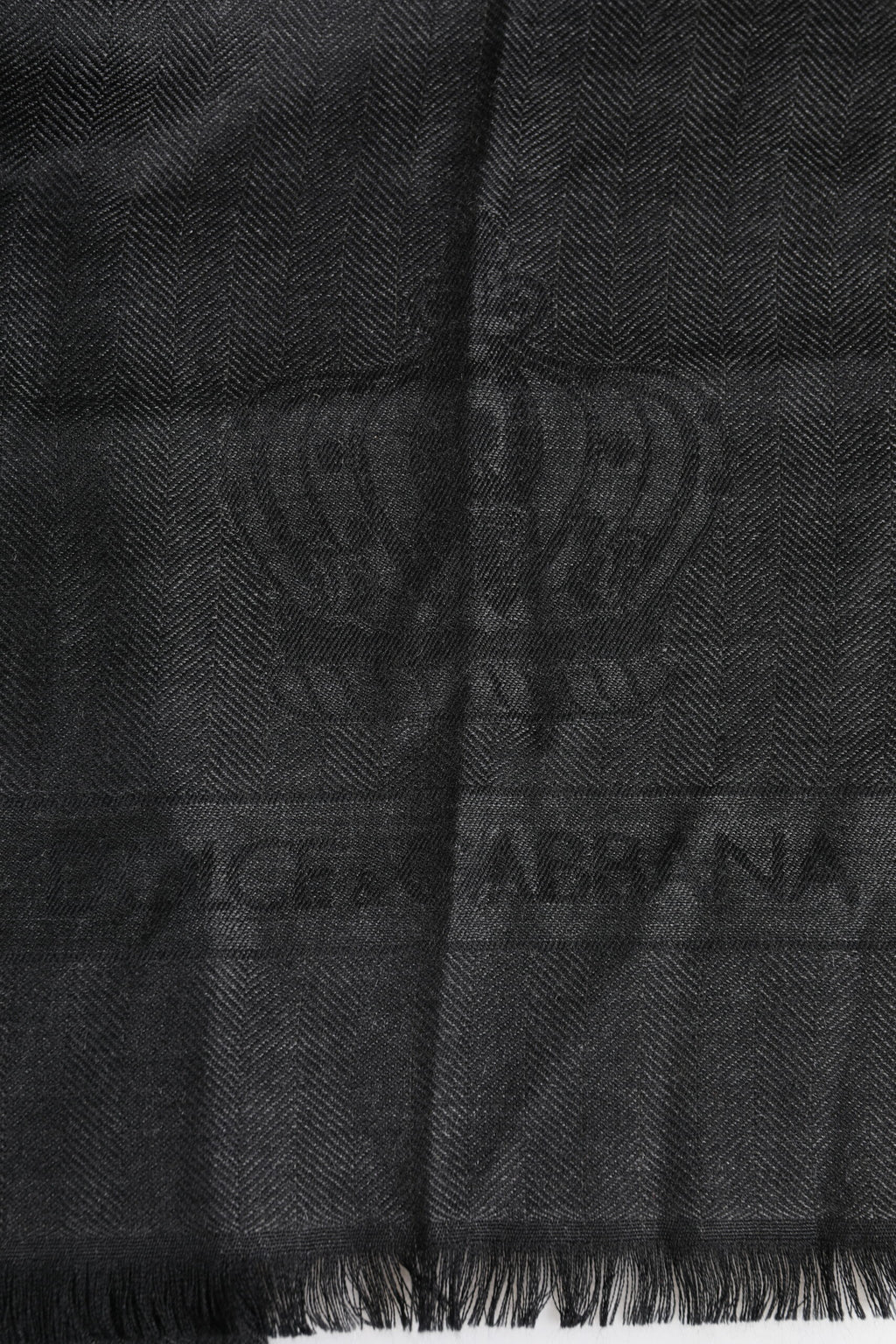 Dolce & Gabbana Dunkelgrauer Kaschmir-Fransen-Halswärmer-Schal