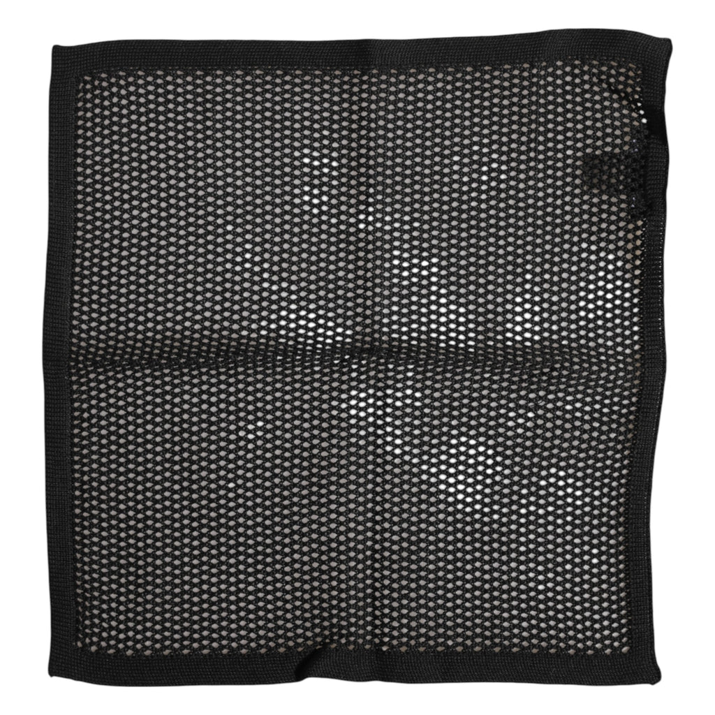 Dolce & Gabbana Black Patterned Square Foulard Scarf in Cotton