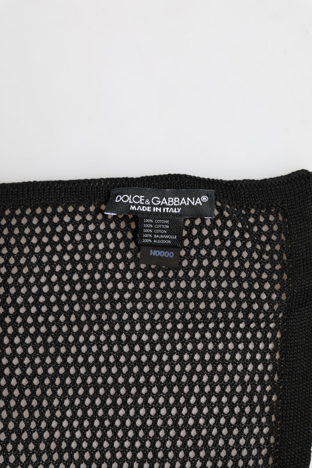 Dolce & Gabbana Black Patterned Square Foulard Scarf in Cotton