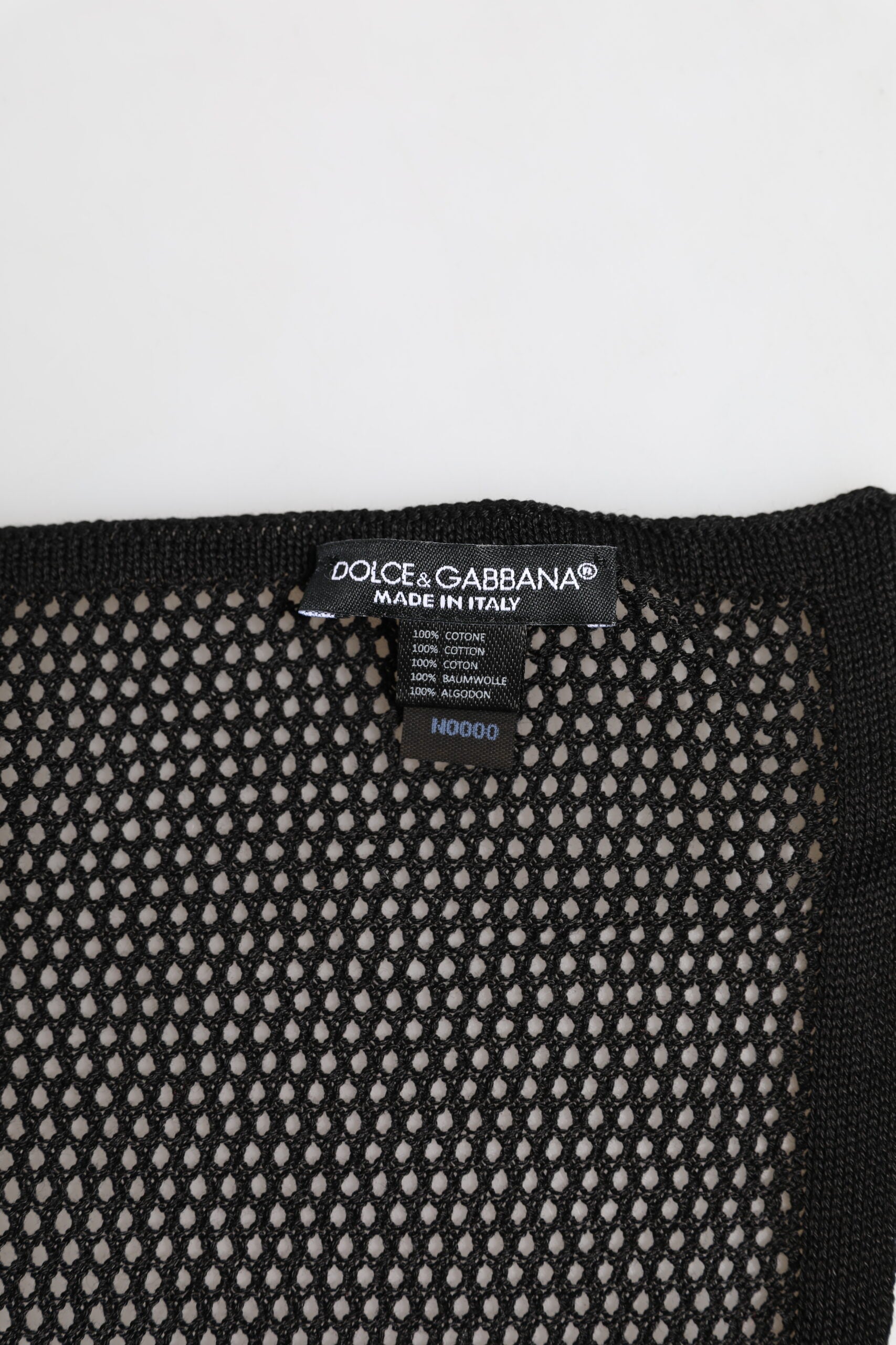 Dolce & Gabbana Black Patterned Square Foulard Scarf in Cotton