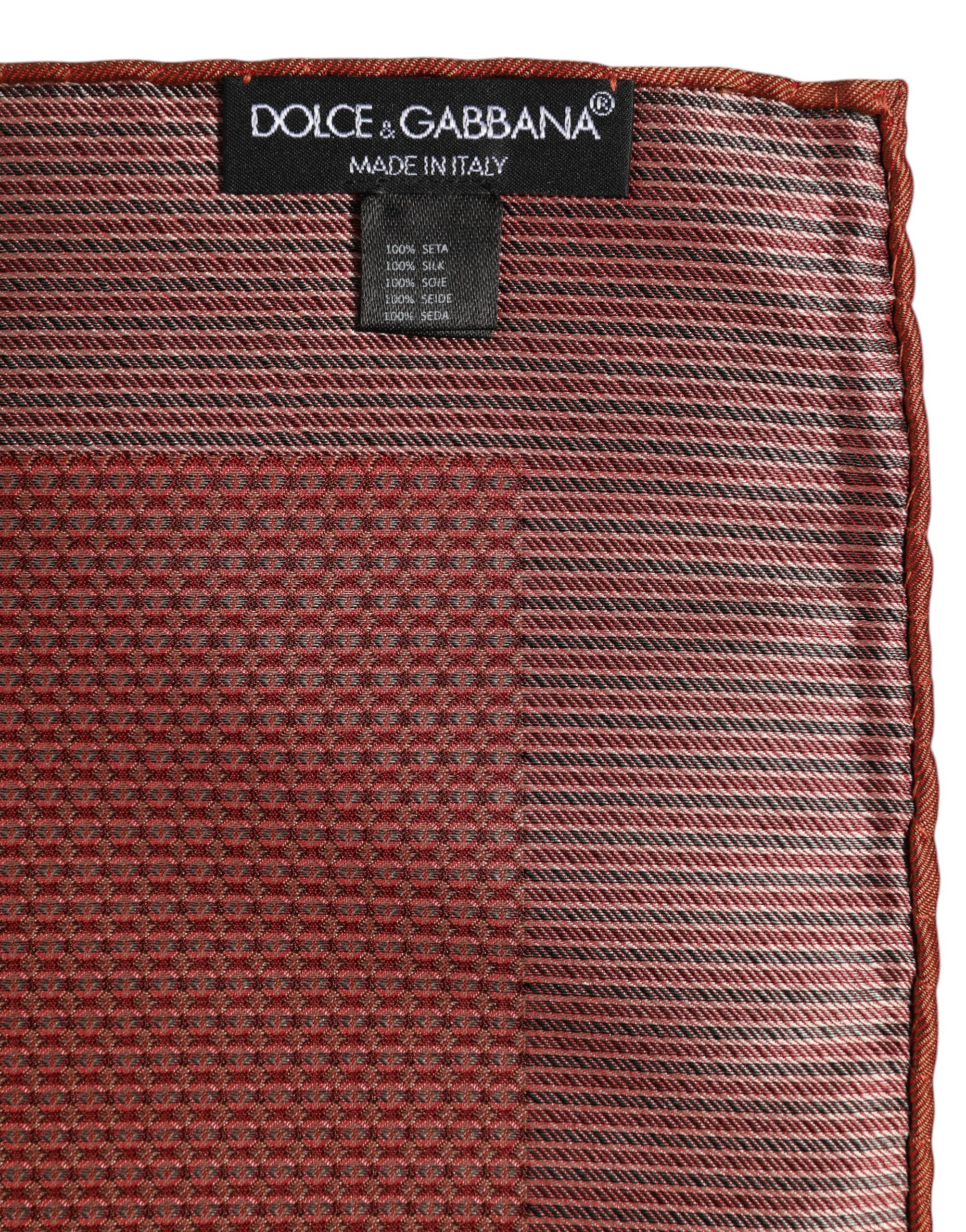 Dolce & Gabbana Orange Seide Quadrat Männer Foulard Schal