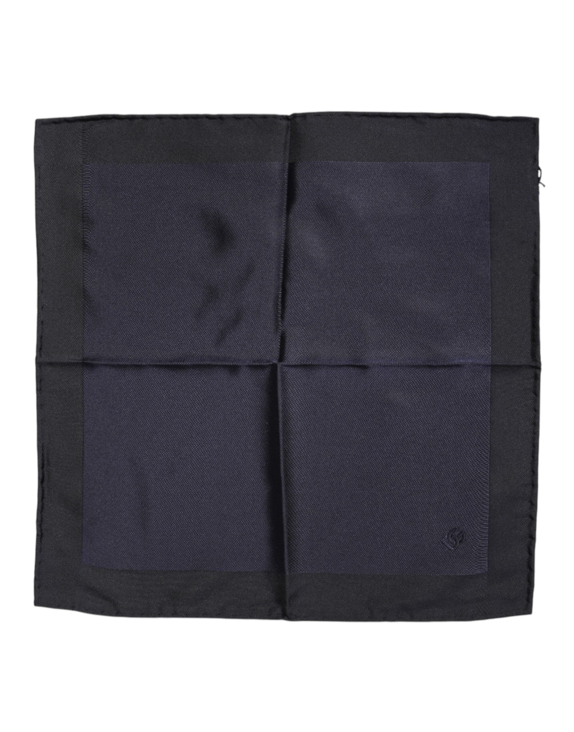 Dolce & Gabbana Dunkelblauer Seidenschal Quadratisch Herren Foulard