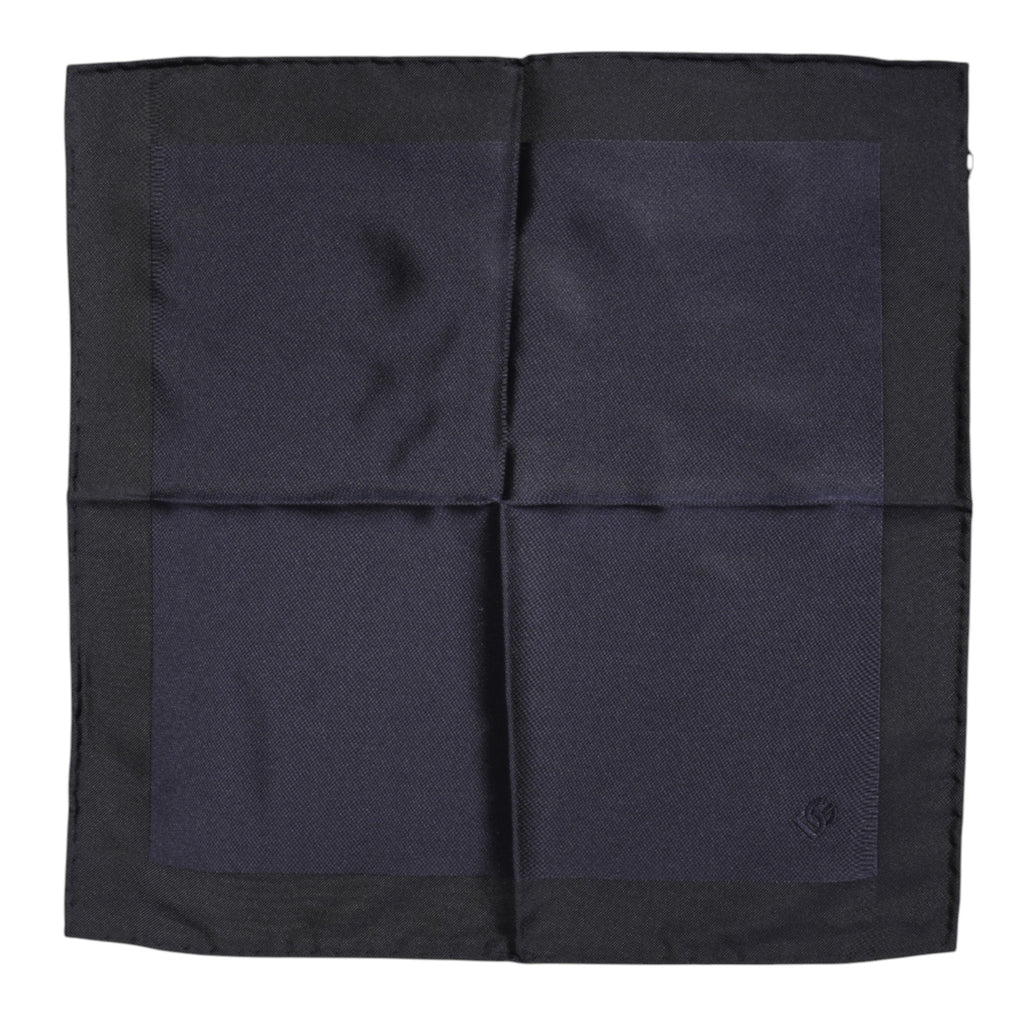 Dolce & Gabbana Dunkelblauer Seidenschal Quadratisch Herren Foulard
