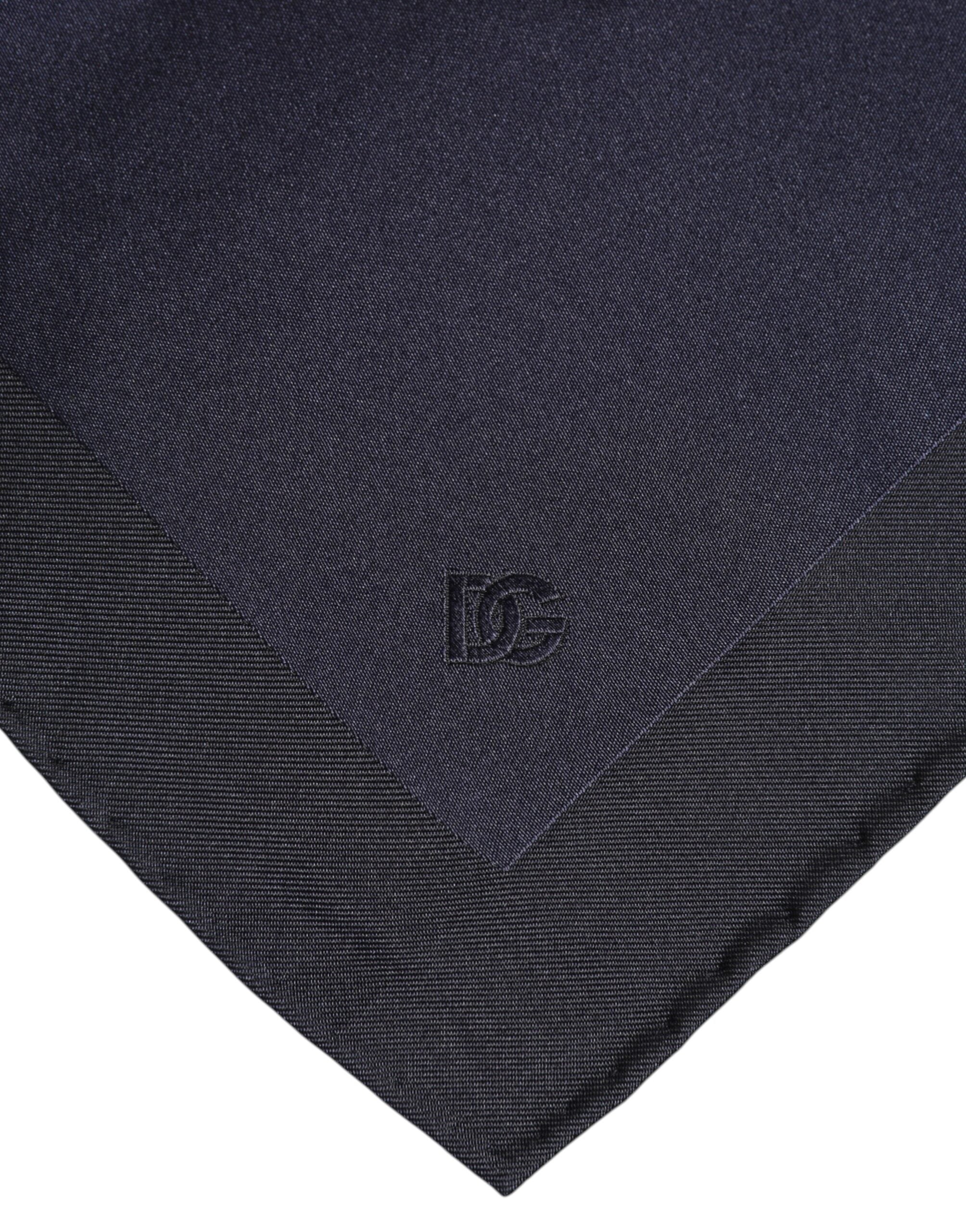 Dolce & Gabbana Dunkelblauer Seidenschal Quadratisch Herren Foulard