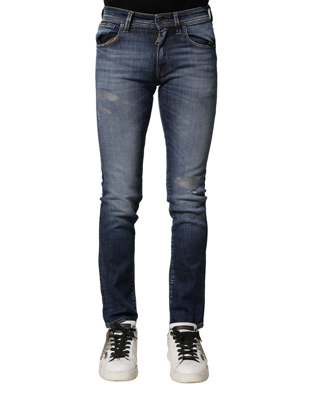 Dolce & Gabbana Blue Washed Cotton Slim Fit Men's Denim Jeans