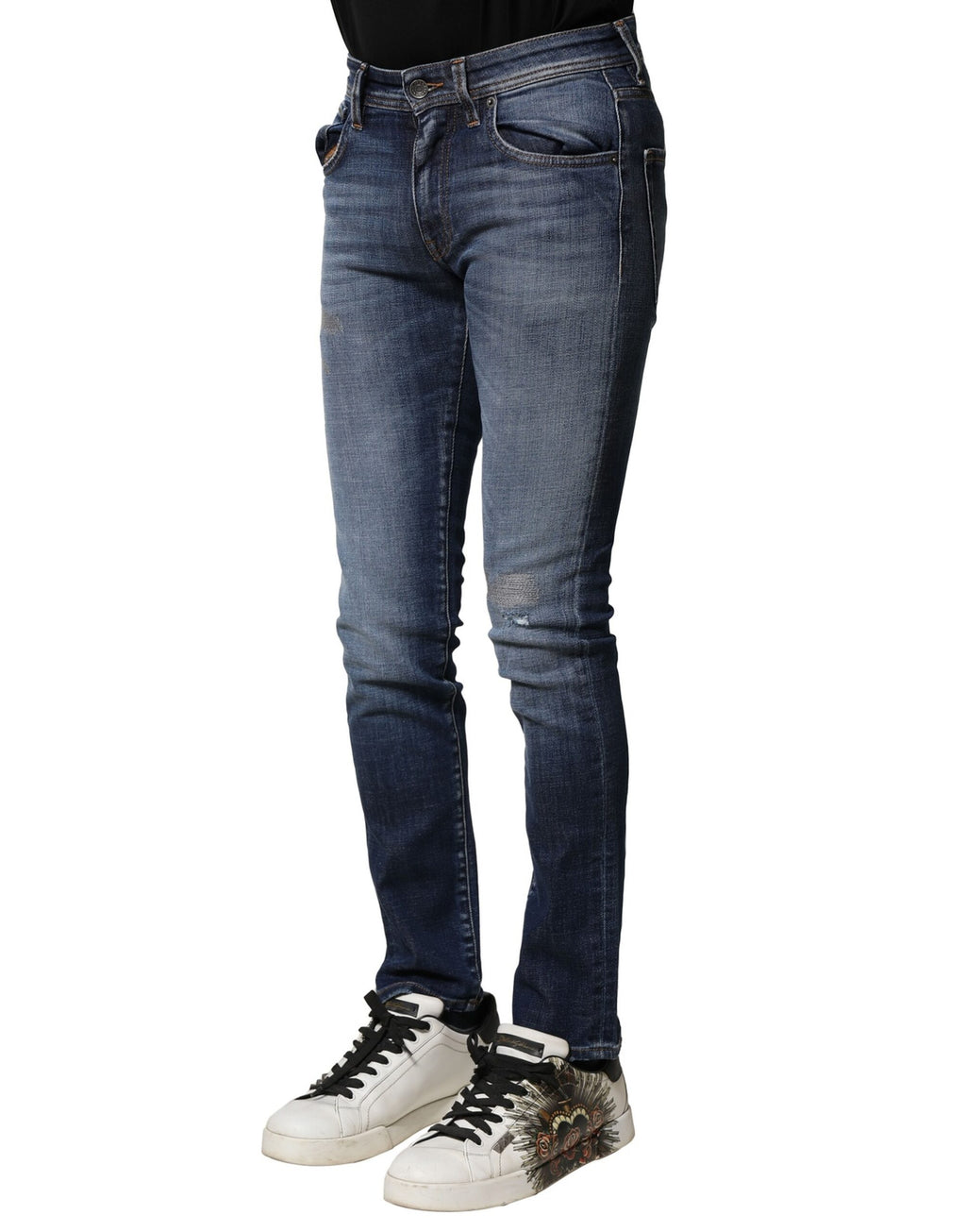 Dolce & Gabbana Blue Washed Cotton Slim Fit Men's Denim Jeans