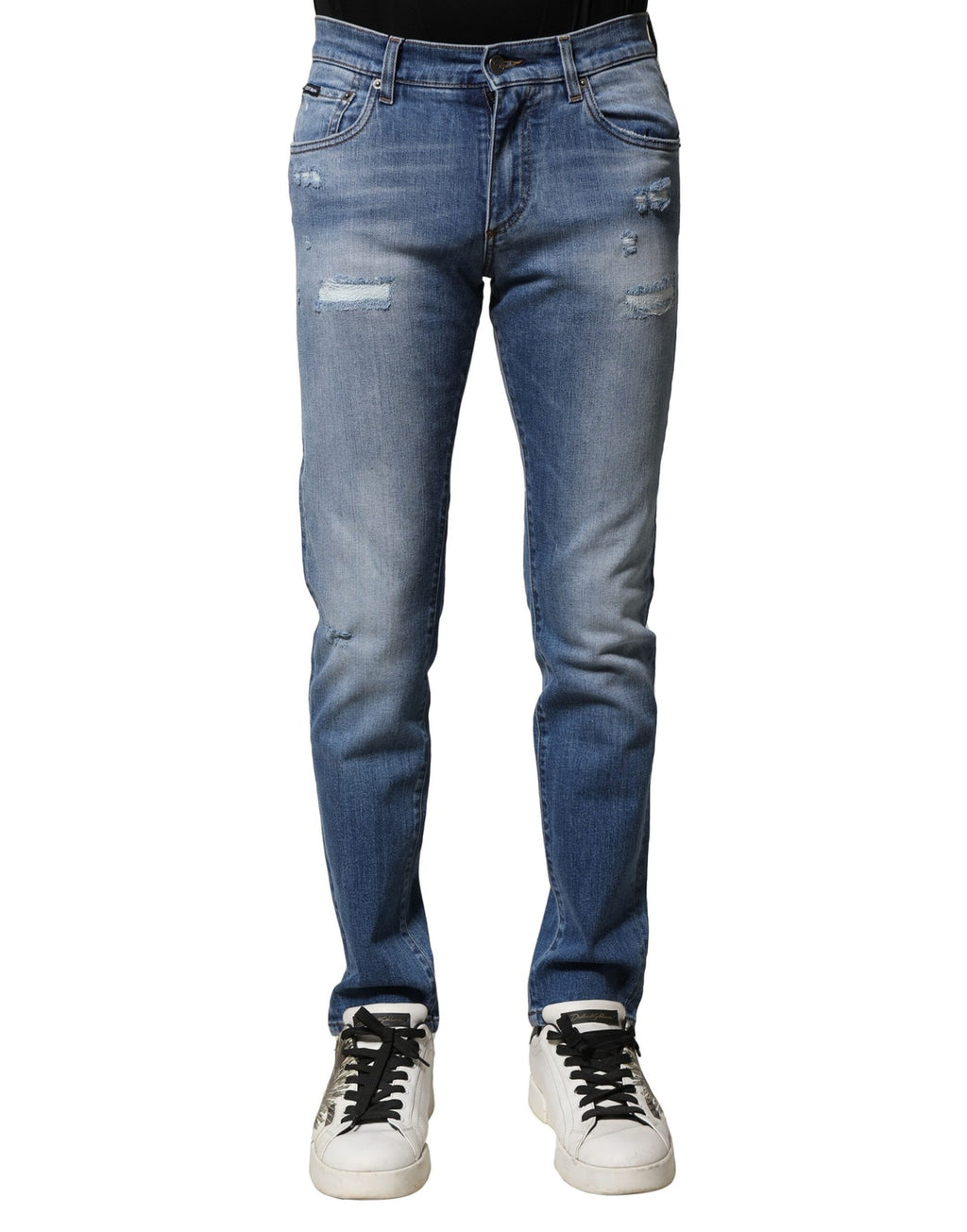 Dolce & Gabbana Blue Washed Cotton Skinny Men's Denim Jeans