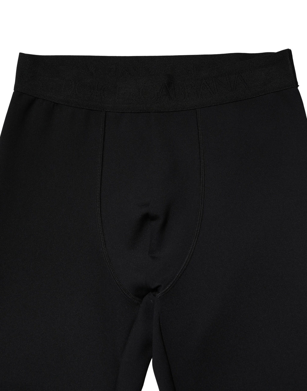 Dolce & Gabbana Black Nylon Stretch Logo Men's Leggings Pants