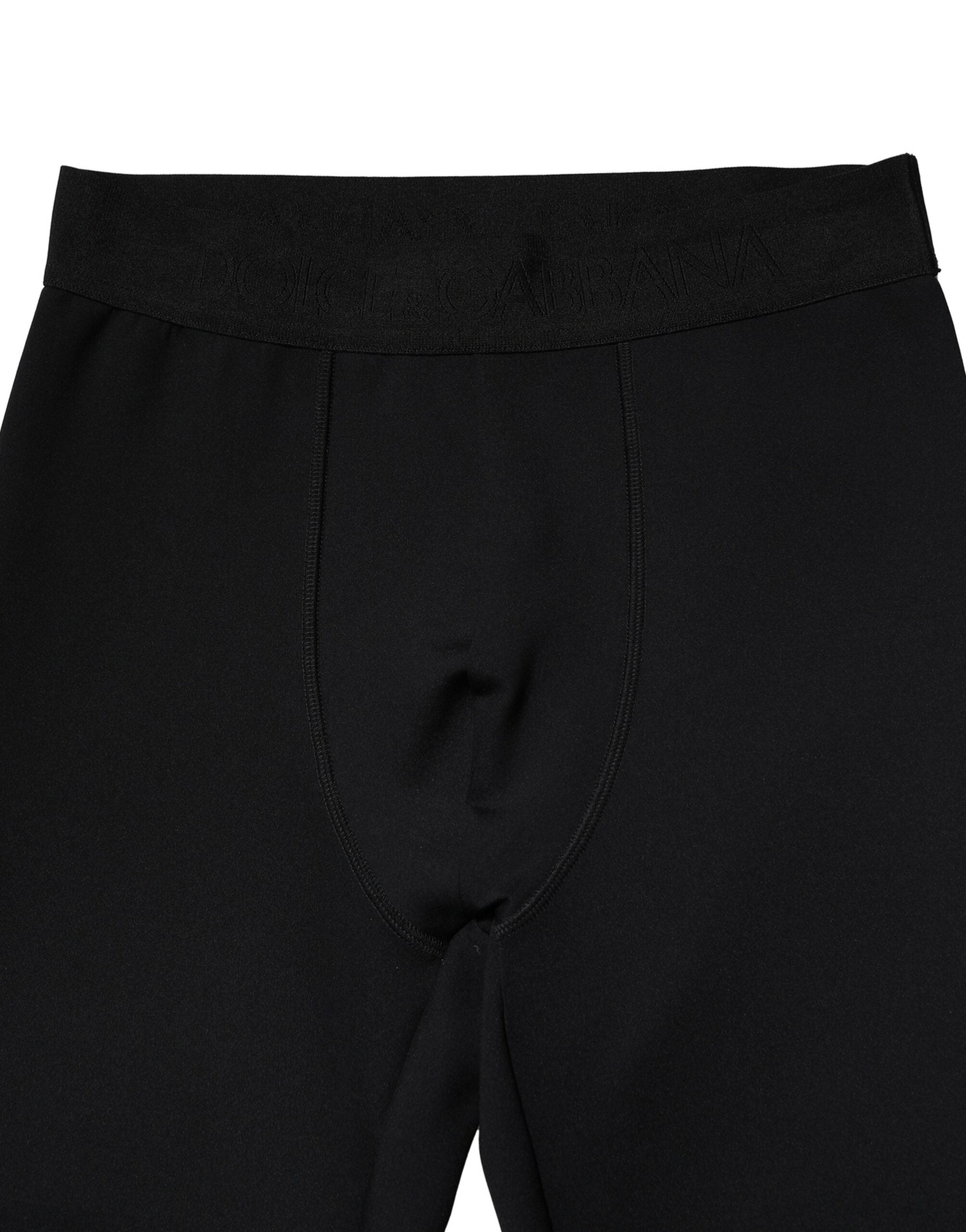 Dolce & Gabbana Black Nylon Stretch Logo Men's Leggings Pants