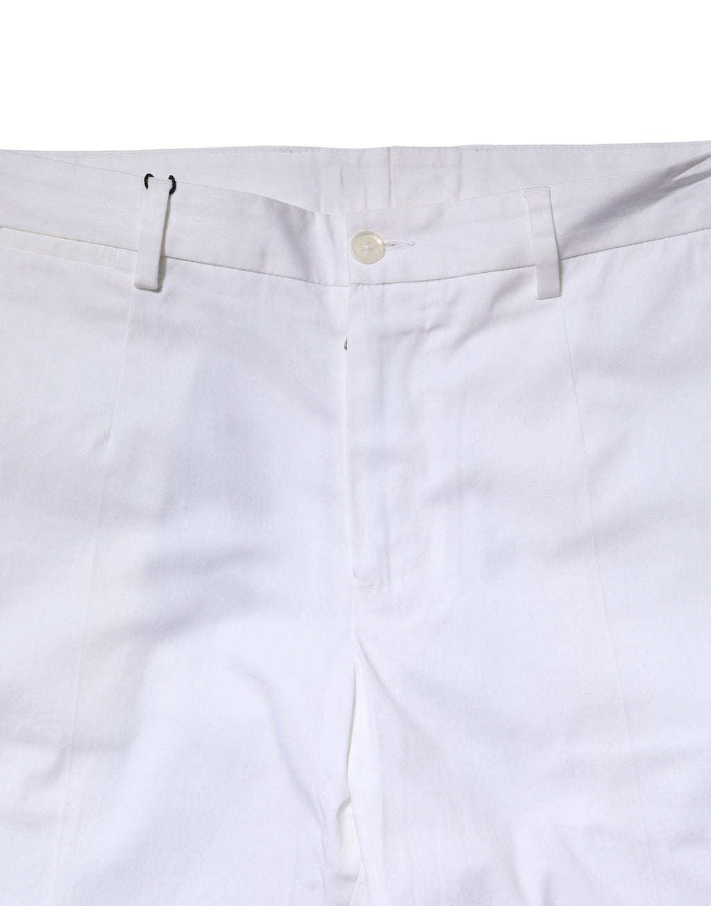 Dolce & Gabbana White Cotton Straight Logo Men's Trousers