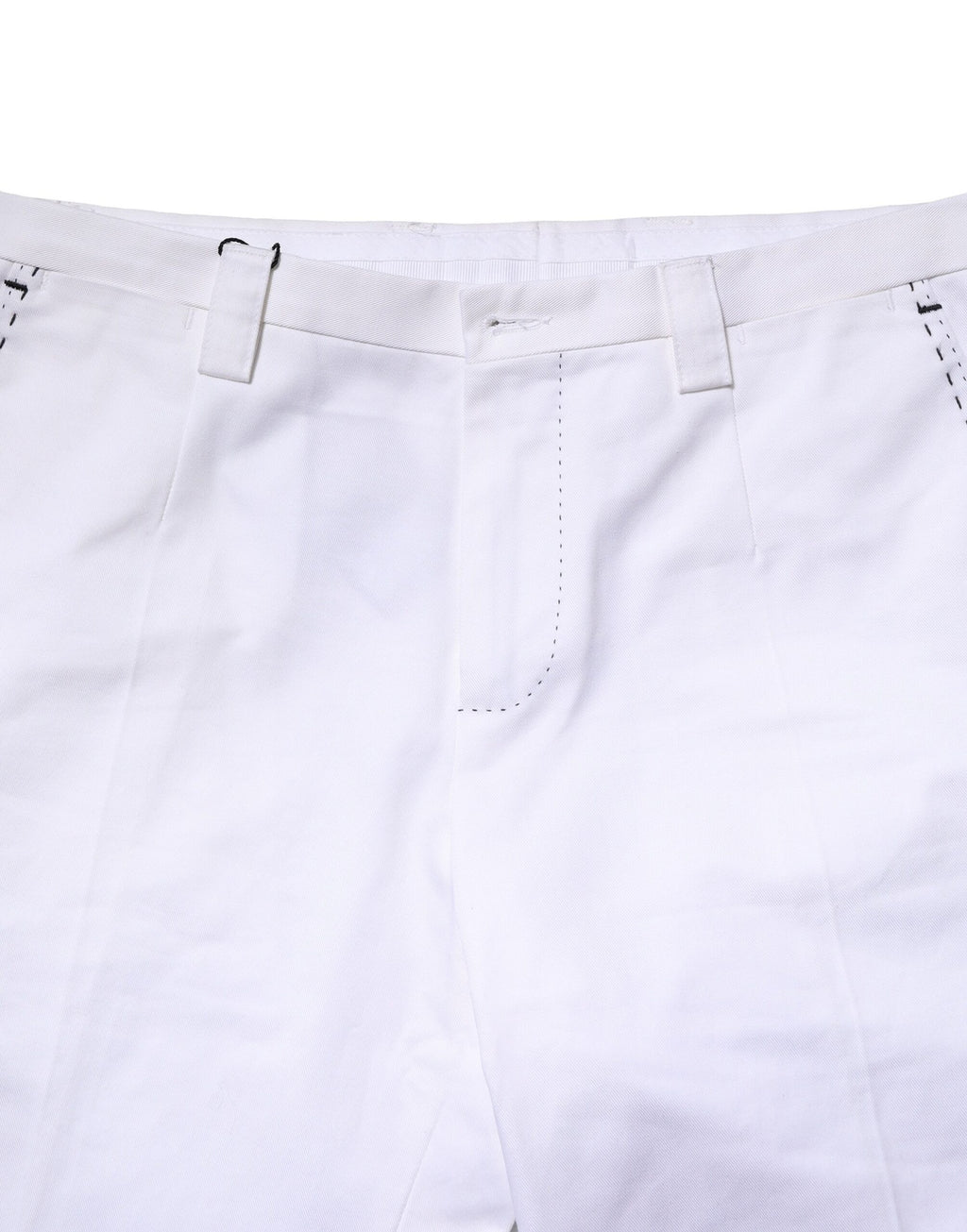 Dolce & Gabbana Weiße Baumwolle Gerade Logo Männer Hose