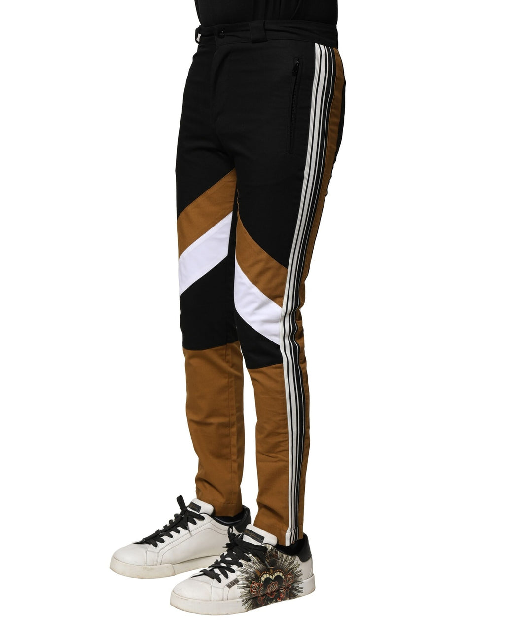 Dolce & Gabbana Multicolor Cotton Slim Fit Men's Trousers