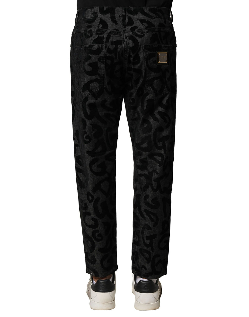 Dolce & Gabbana Grey Cotton DG Logo Straight Men's Denim Jeans