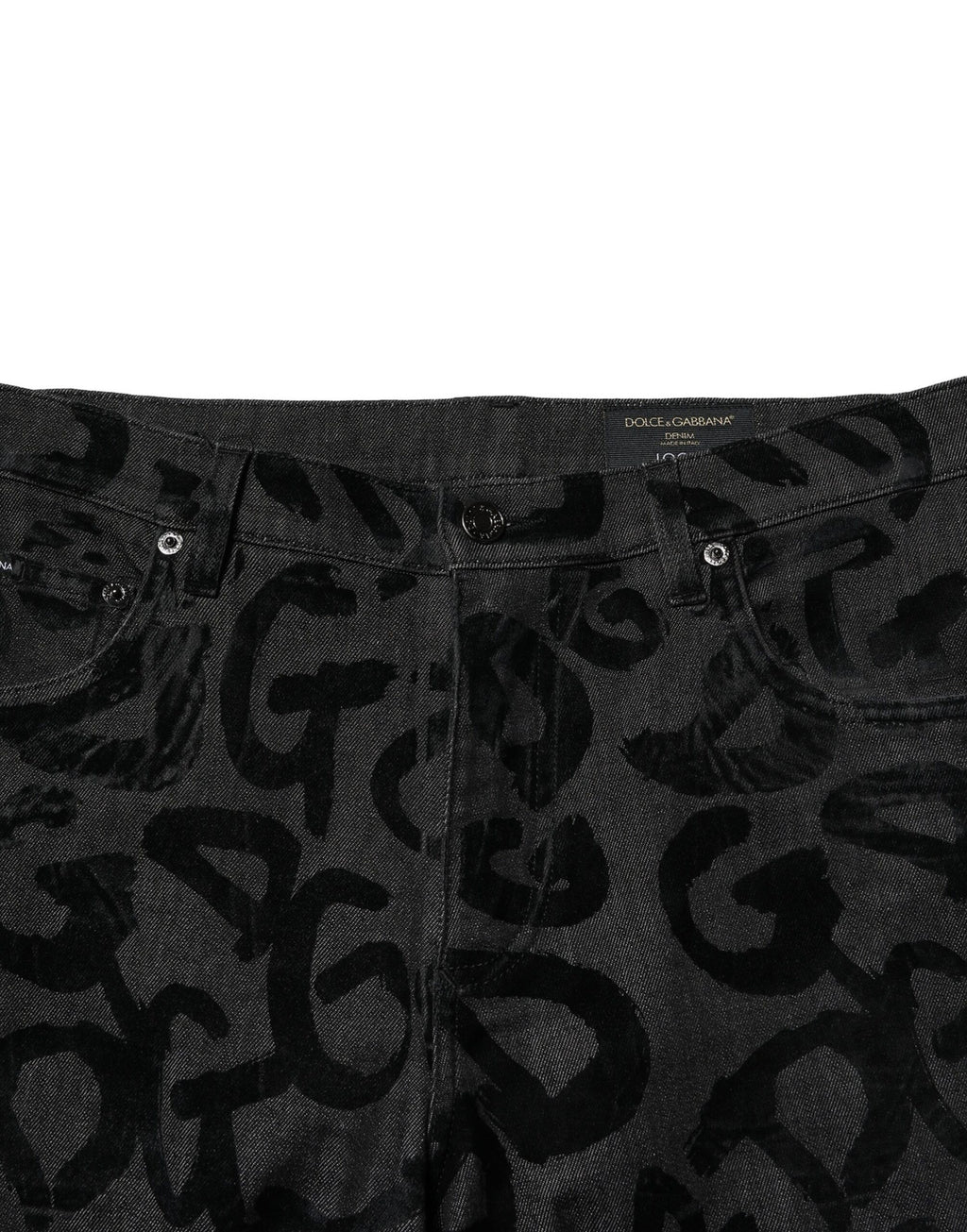 Dolce & Gabbana Grey Cotton DG Logo Straight Men's Denim Jeans